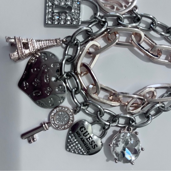 Guess Silver and Gold Charm Bracelet - Picture 3 of 4